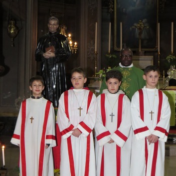 I Priorini di Don Bosco: da sinistra Actis Oreglia Francesco, Panarace Matteo, Camarella Matteo e Bevilacqua Federico